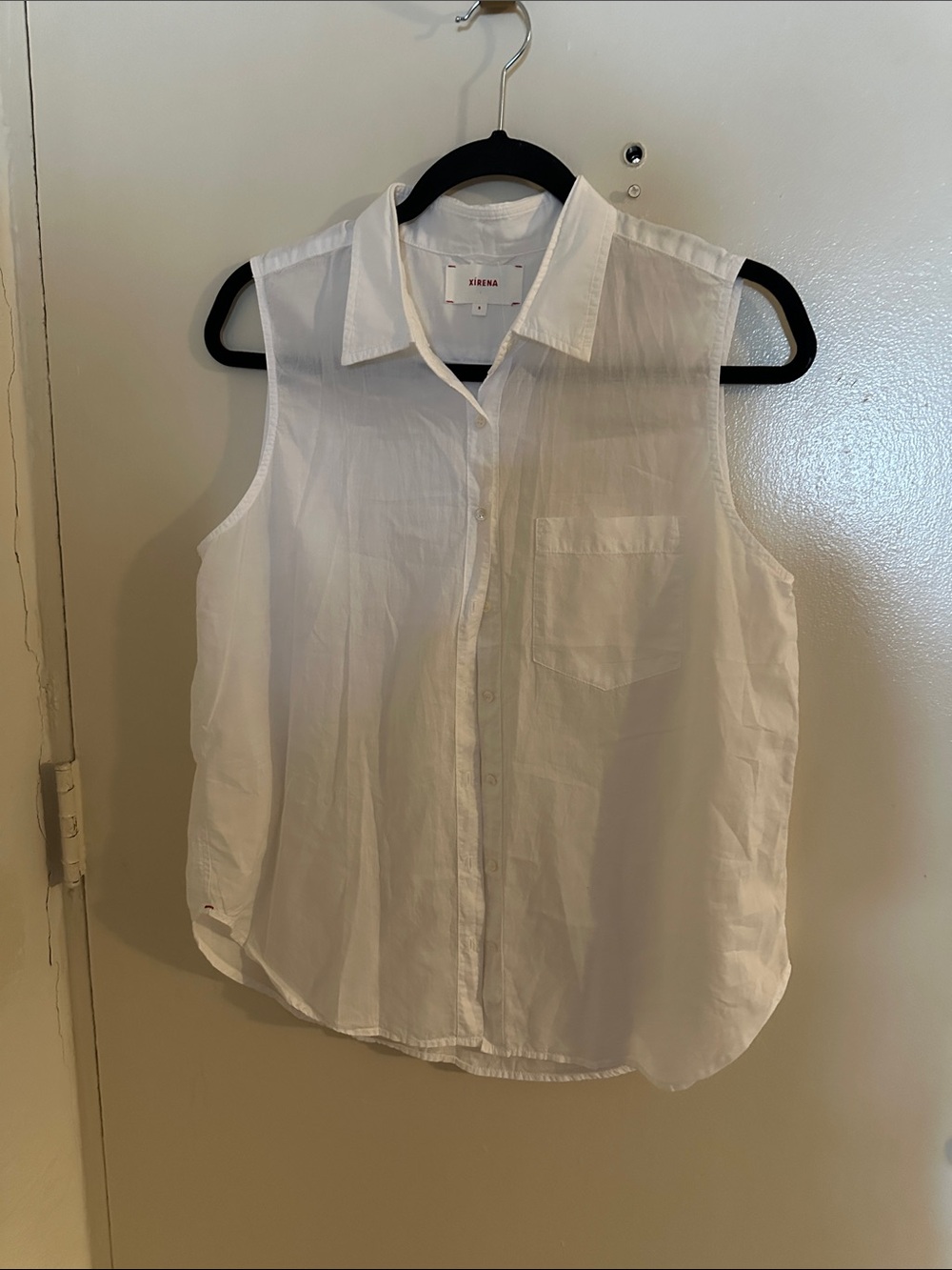 XIRENA Sleeveless 100% Cotton Button Down Small